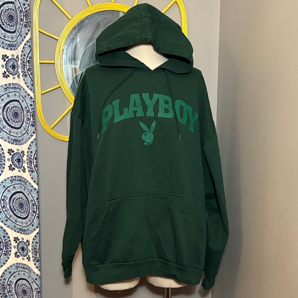 Playboy XL Green Hoodie Sweatshirt